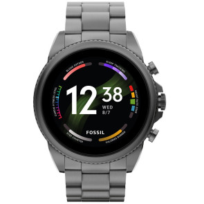 Uhrenarmband Smartwatch Fossil FTW4059 Stahl Grau 22mm